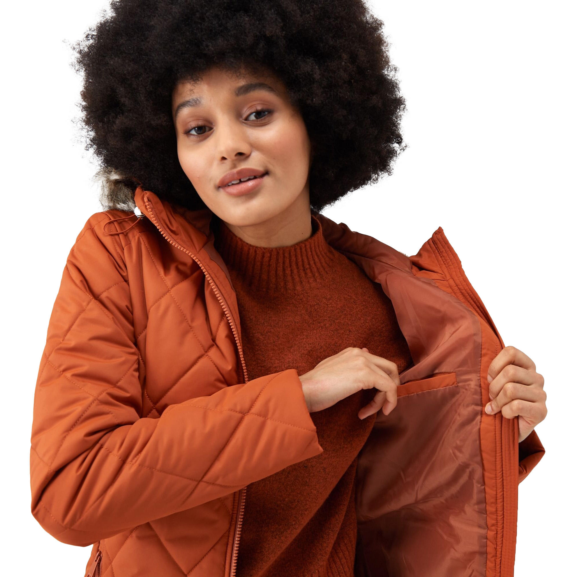 Parka FRITHA Femme (Orange Brûlé) 4/5