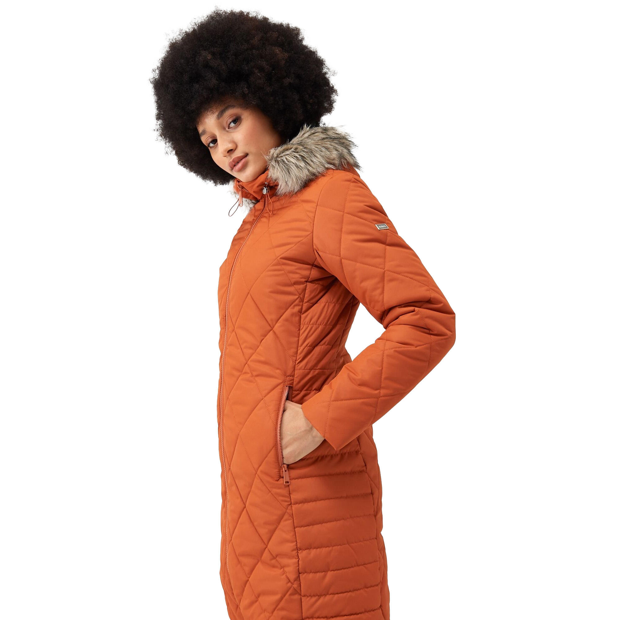 FRITHA women's parka (Burnt orange)