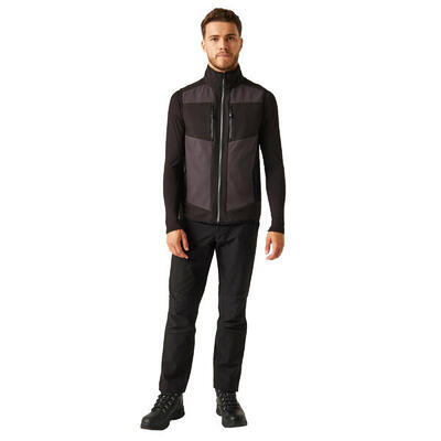 Softshell bodywarmer met kleurblok voor heren (mineraalgrijs/antraciet)