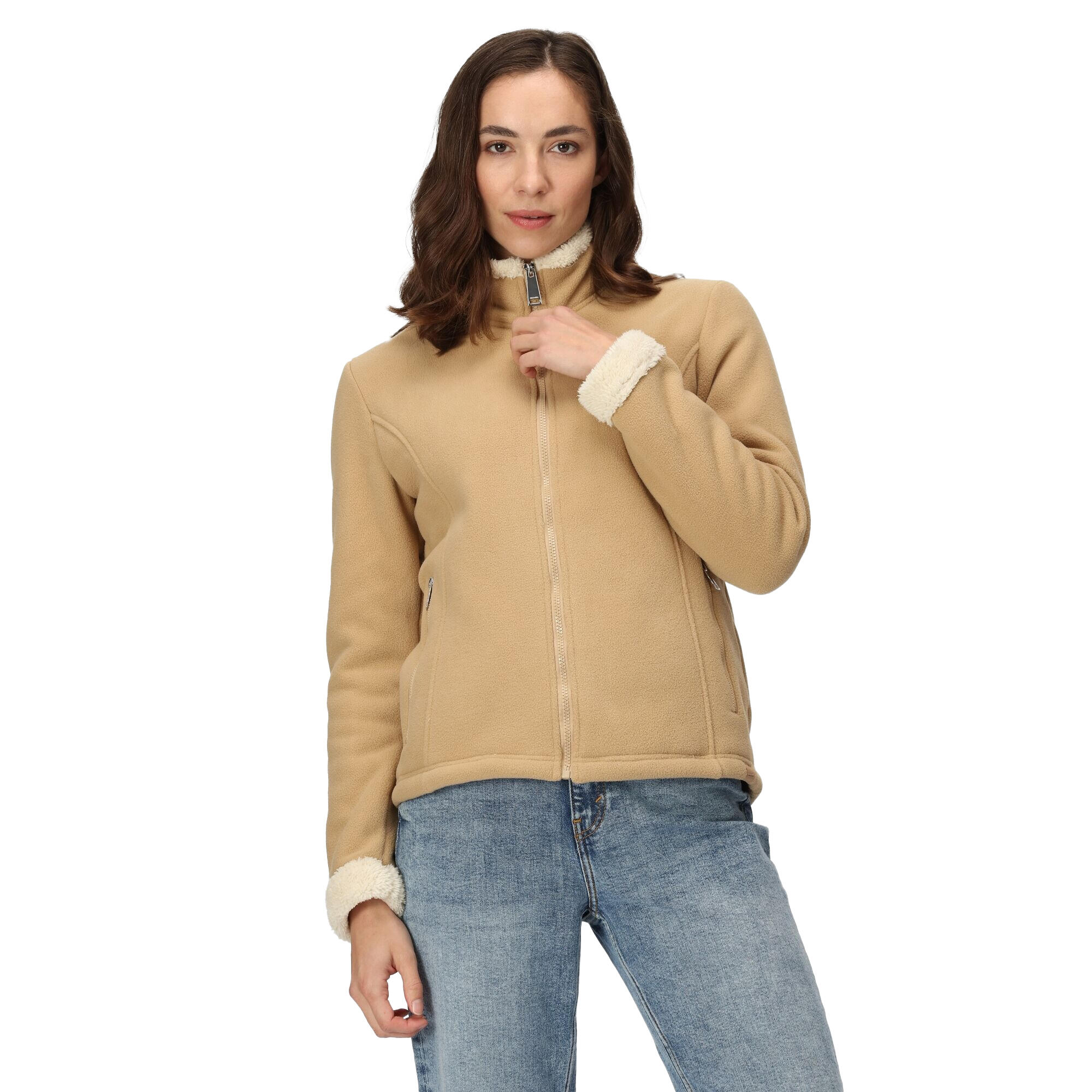 Womens/Ladies Brandall Heavyweight Fleece Jacket (Barleycorn/Light Vanilla) 4/5