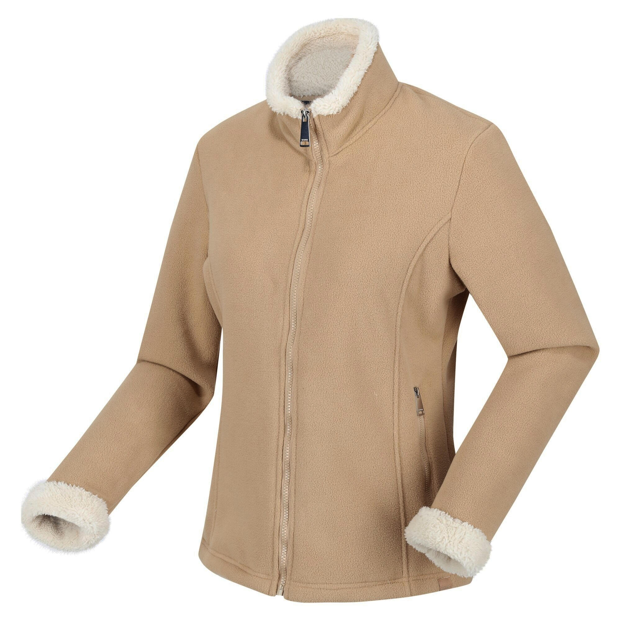 Womens/Ladies Brandall Heavyweight Fleece Jacket (Barleycorn/Light Vanilla) 3/5