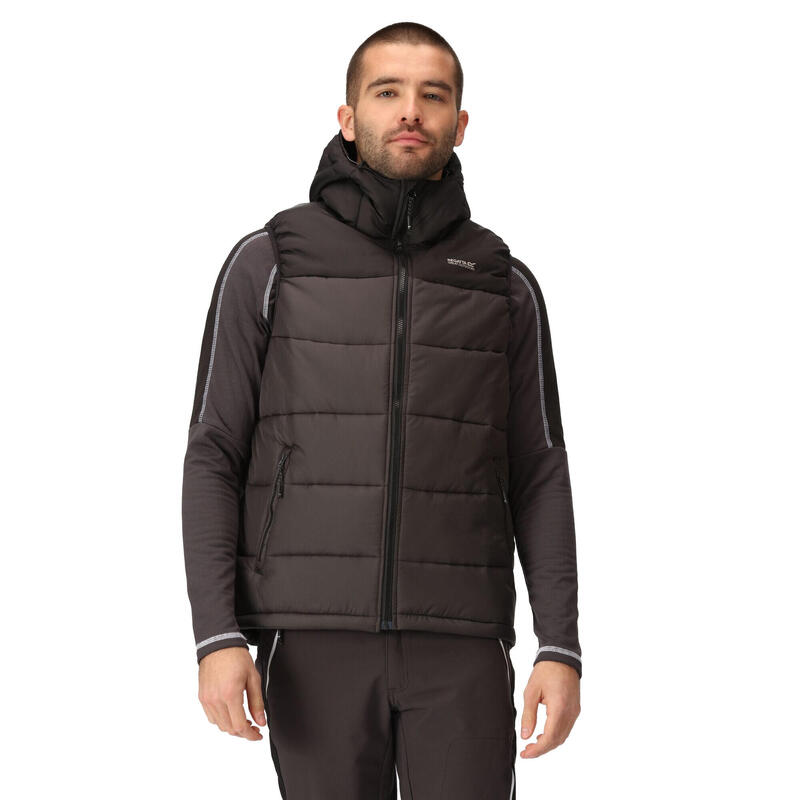 Heren Nevado zwaargewicht mouwloze bodywarmer (Zwart/Ash)