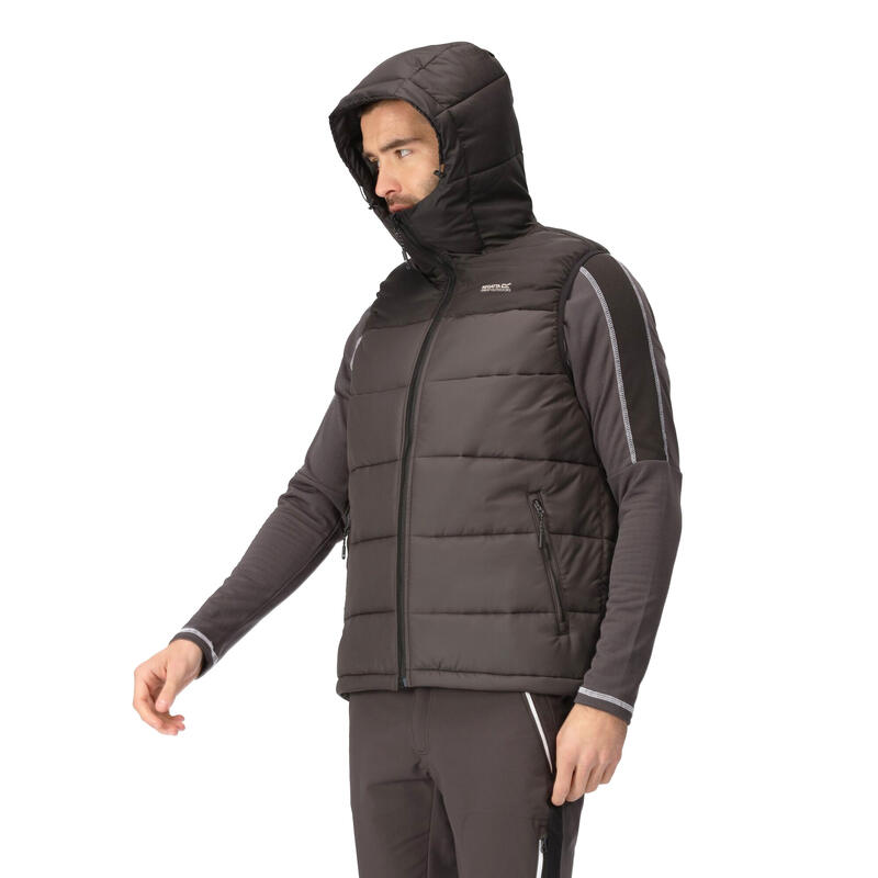 Heren Nevado zwaargewicht mouwloze bodywarmer (Zwart/Ash)