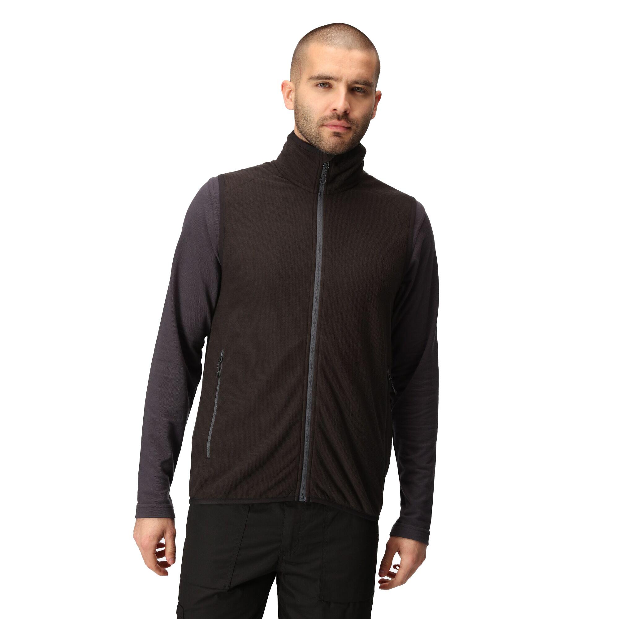 Mens Fleece Gilet (Black/Seal Grey) 4/5