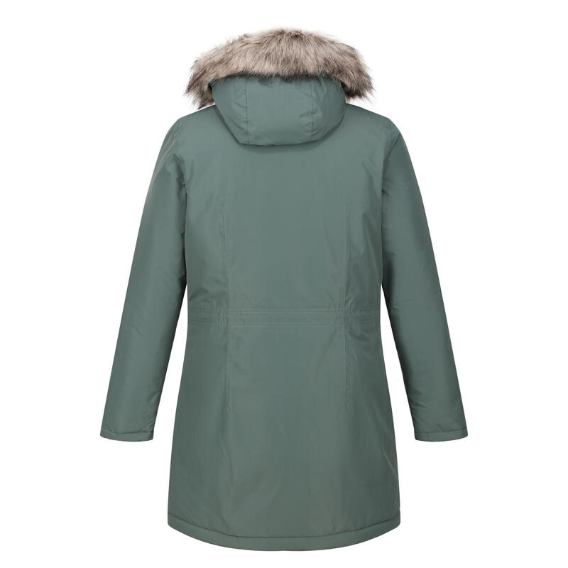 Chaqueta Impermeable Voltera para Mujer Verde Bosque Oscuro