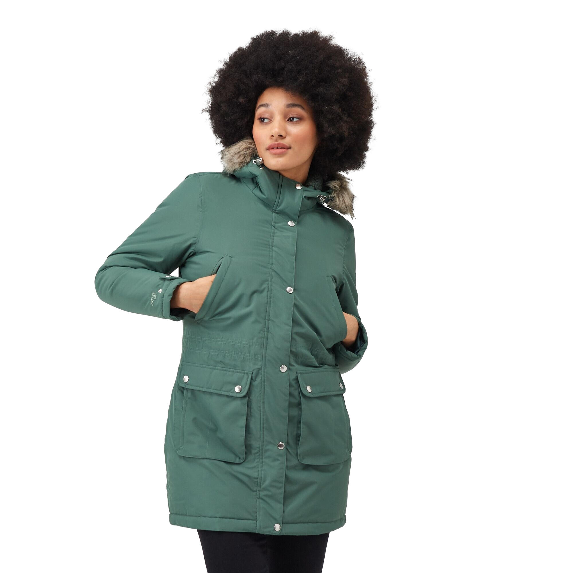 Womens/Ladies Voltera Heated Waterproof Jacket (Dark Forest Green) 3/4