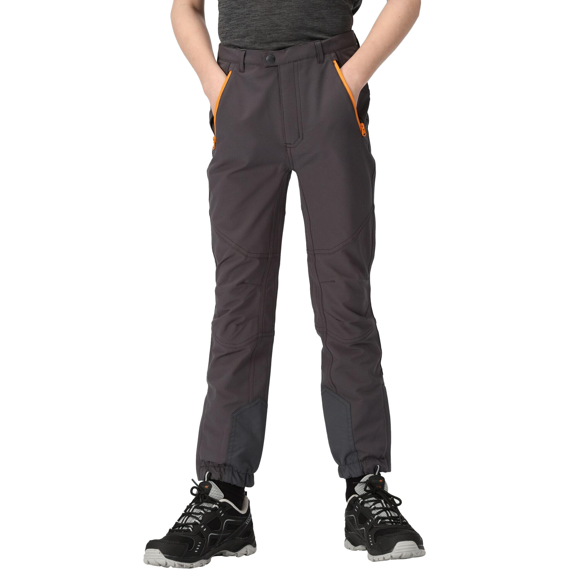 Pantaloni Trekking Bambini Regatta Tech Mountain Grigio Foca Albicocca REGATTA Decathlon
