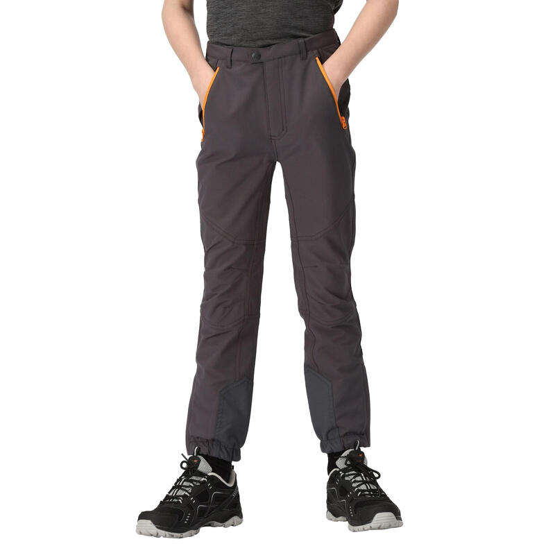 Pantalon TECH MOUNTAIN Enfant (Gris phoque / Orange clair)