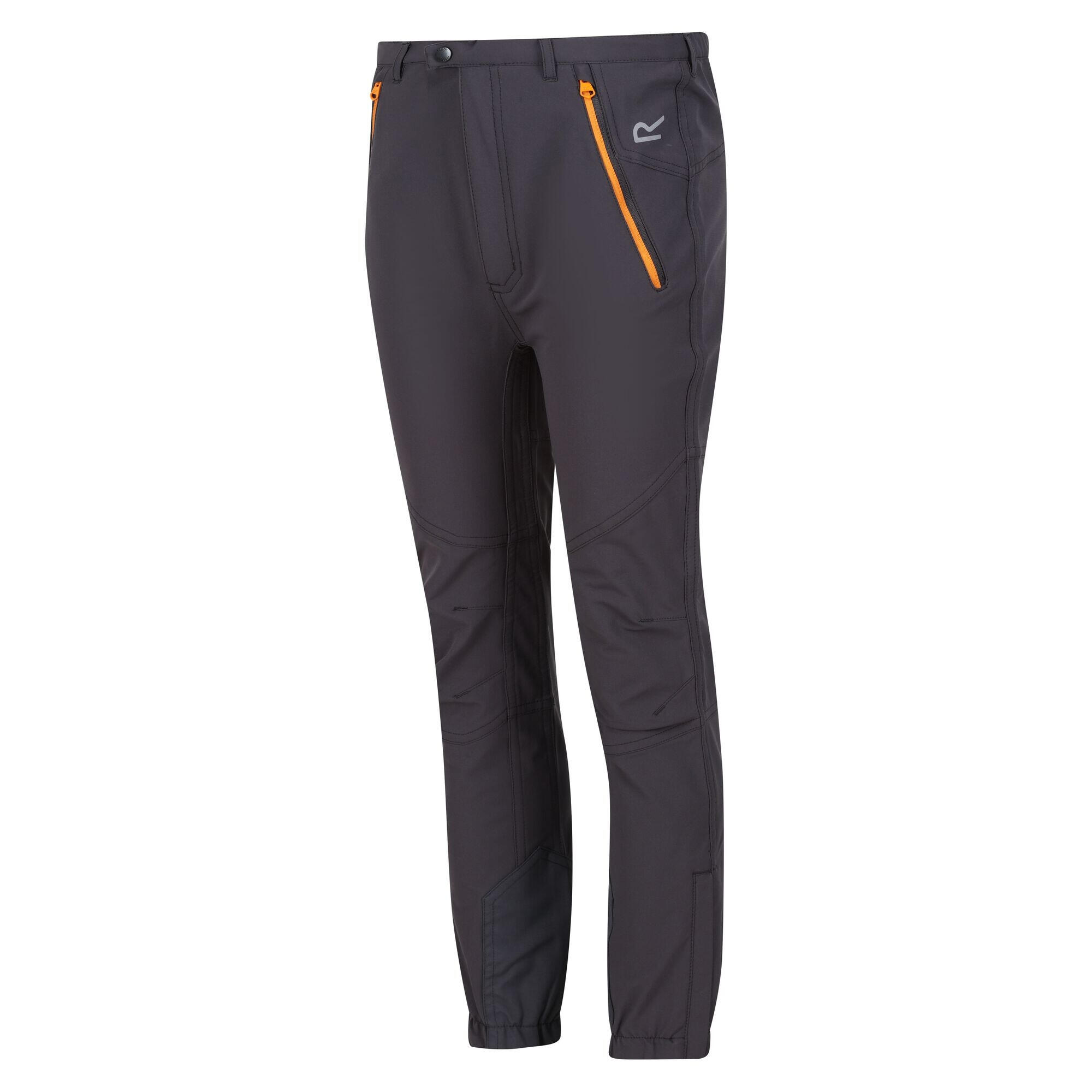 Pantaloni TECH MOUNTAIN da bambino (grigio foca / arancione chiaro)