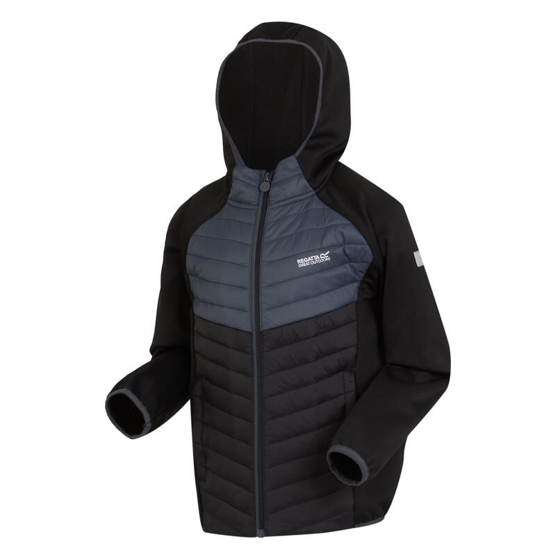 "Kielder VIII" Hybridjacke für Kinder Schwarz/Mittelgrau