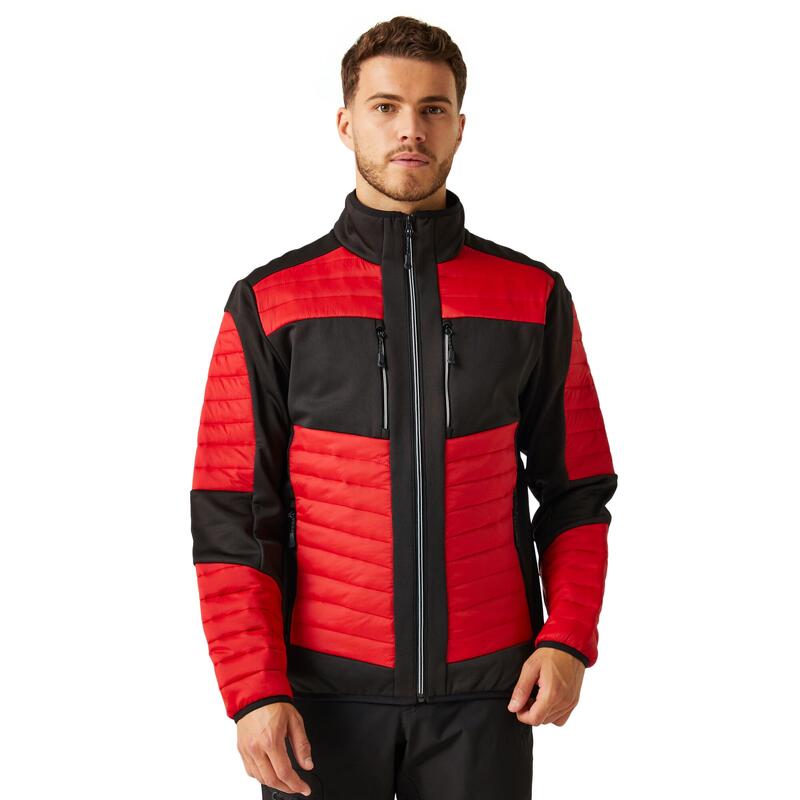 Chaqueta Híbrida EVolve de Tejido Térmico para Hombre Rojo Clásico, Negro