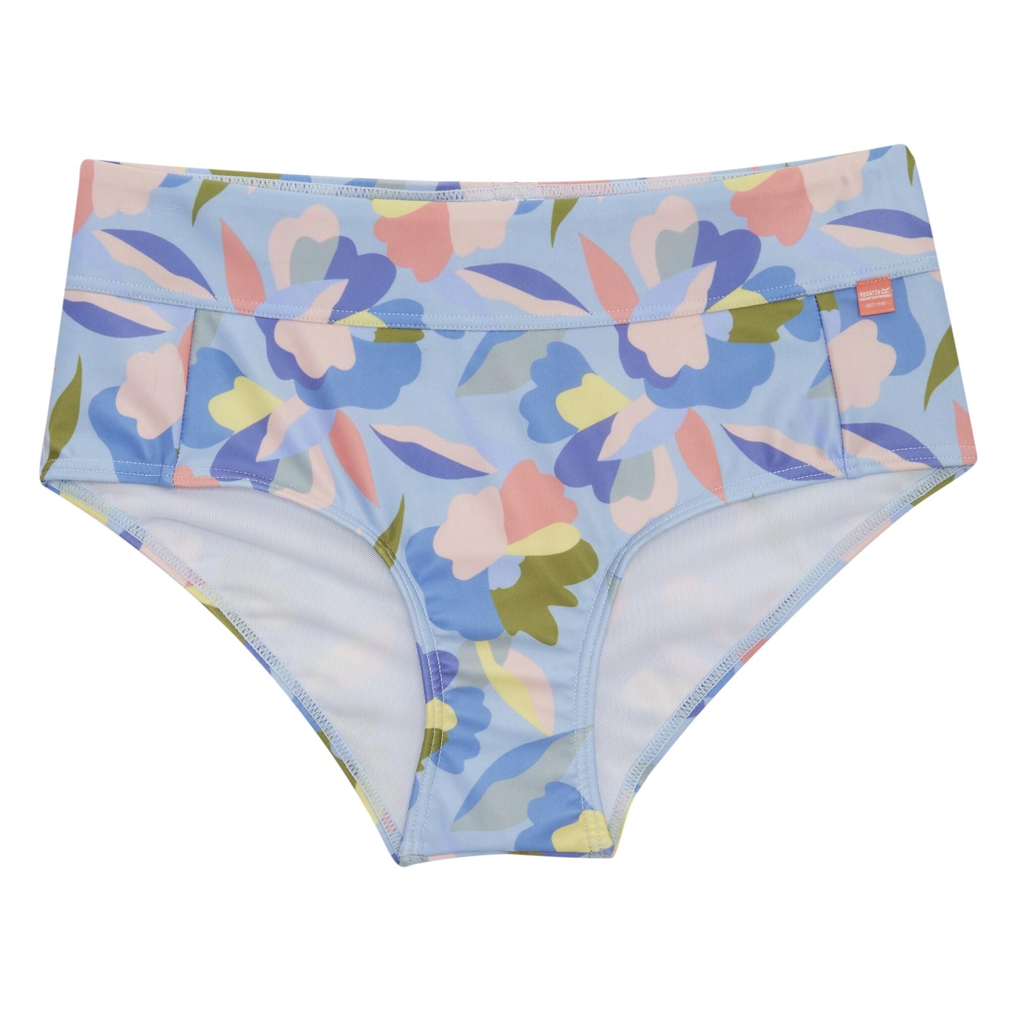 Womens/Ladies Paloma Abstract Floral Swim Briefs (Blue) 1/5