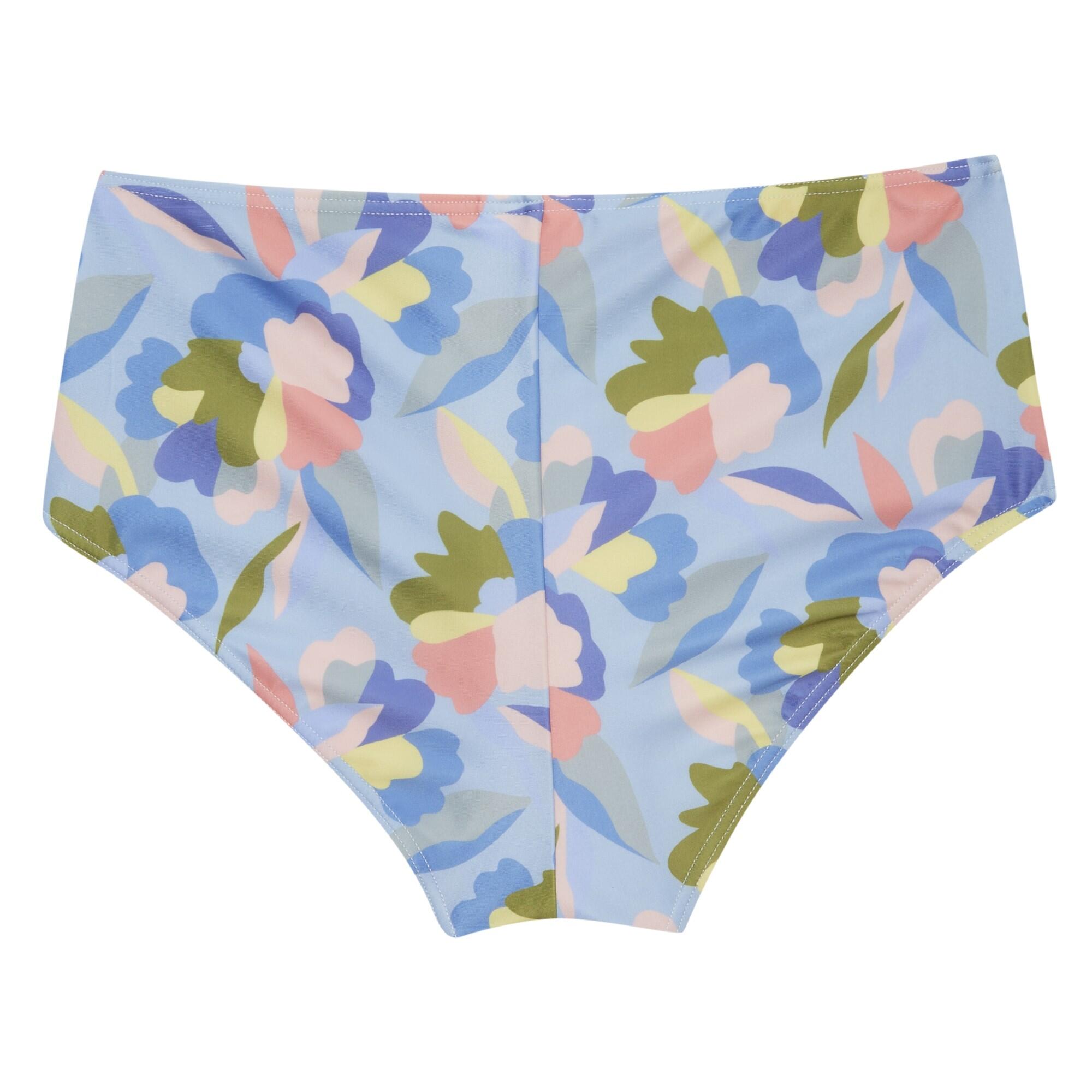 Womens/Ladies Paloma Abstract Floral Swim Briefs (Blue) 2/5