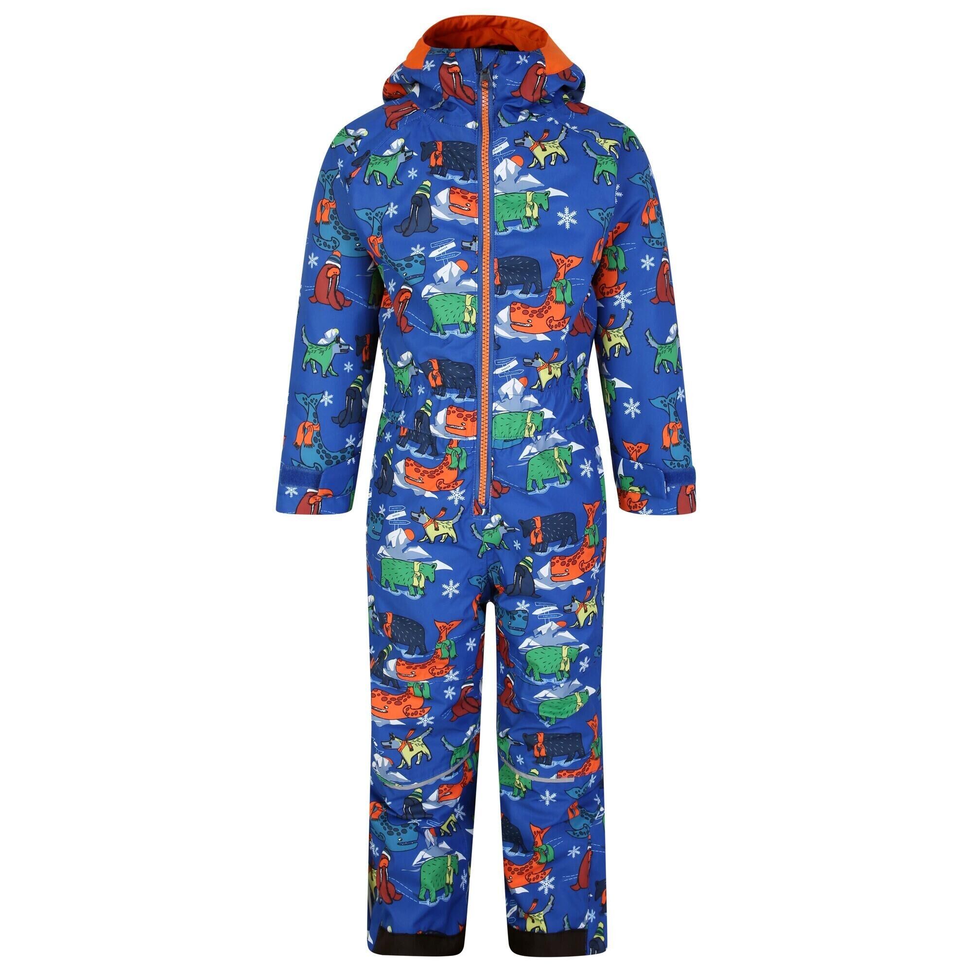 REGATTA Childrens/Kids Snowplay Arctic Animals Snowsuit (Blue)