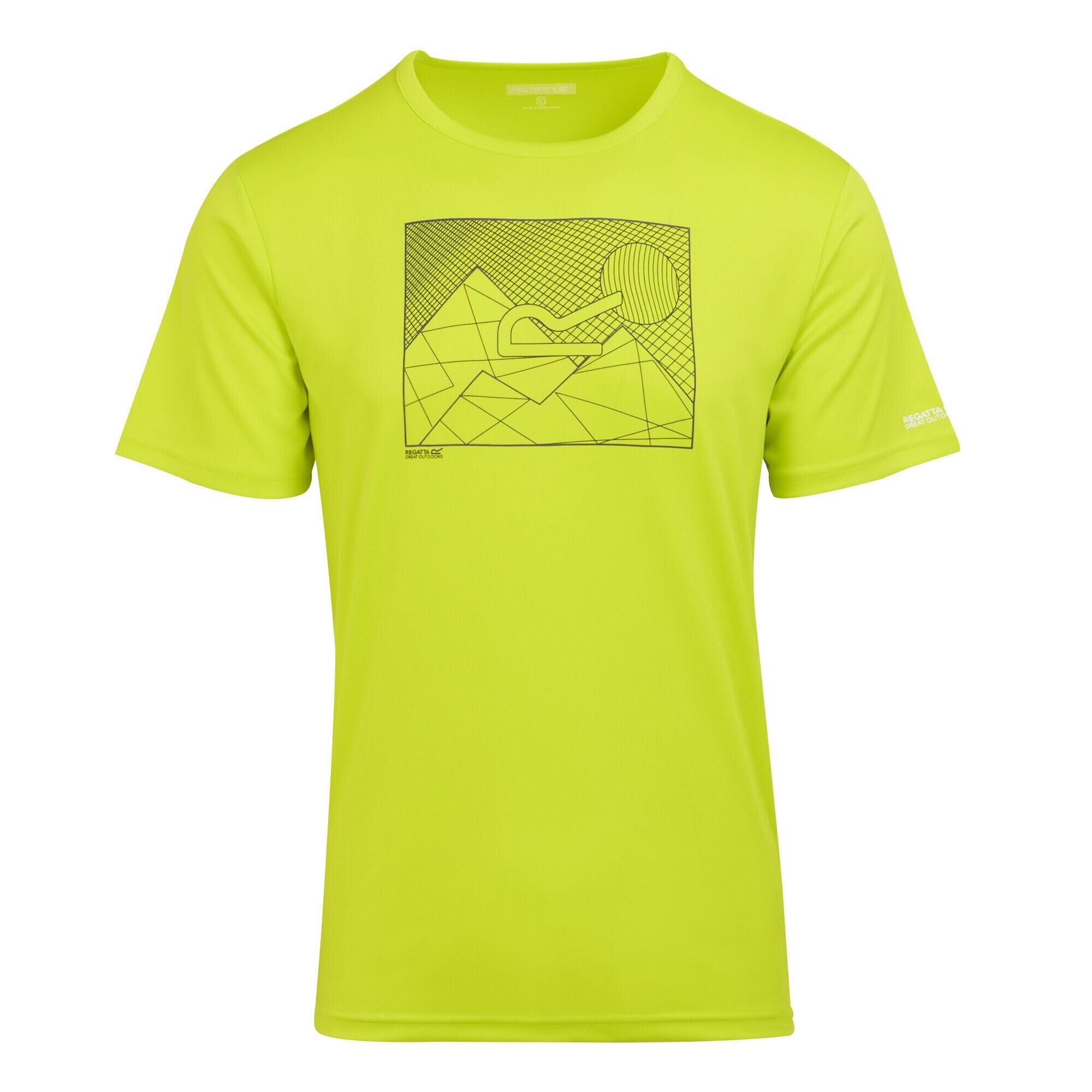 REGATTA Mens Fingal VIII Geometric TShirt (Citron Lime)