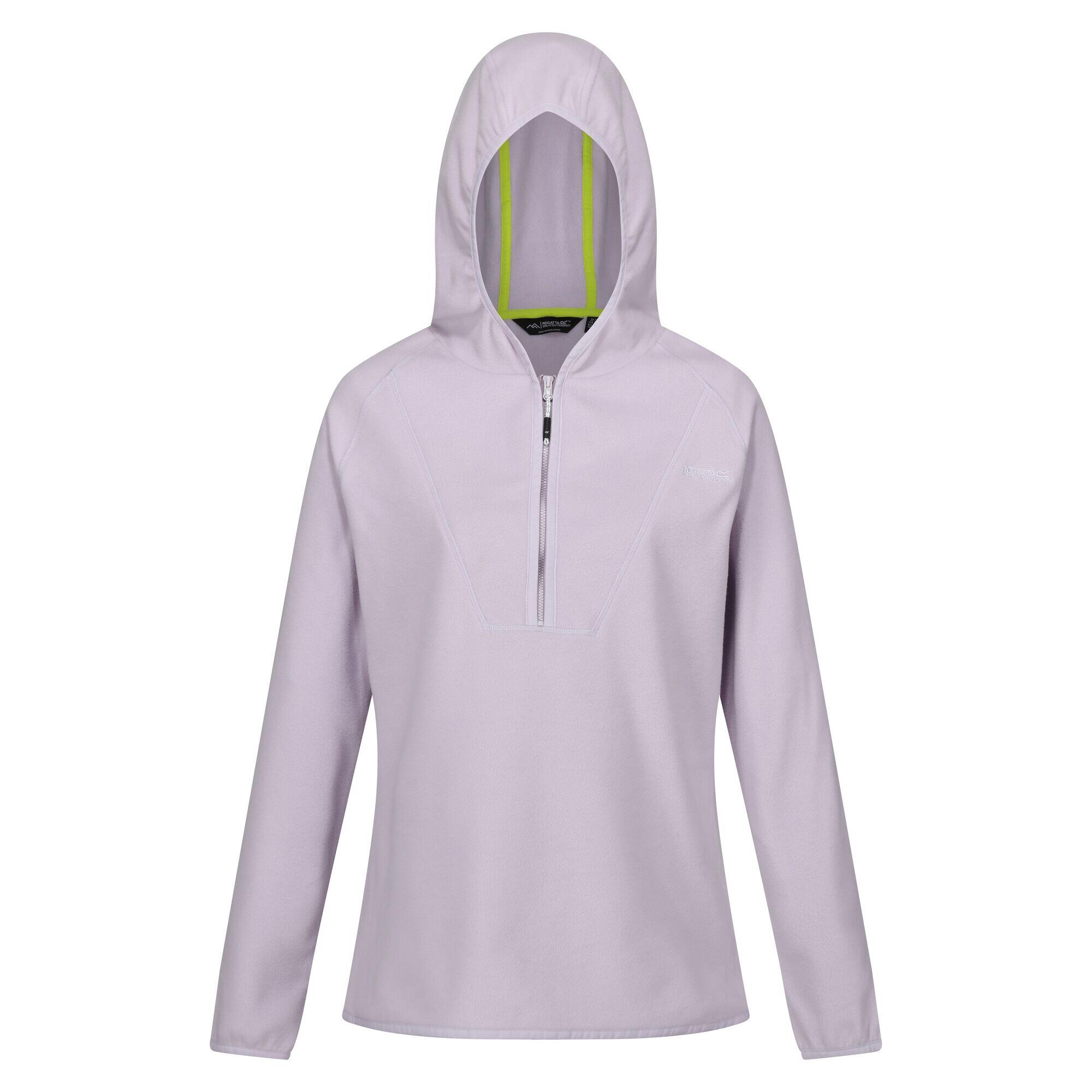 Womens/Ladies Warriewood Microfleece Half Zip Hoodie (Lilac Frost) 1/5