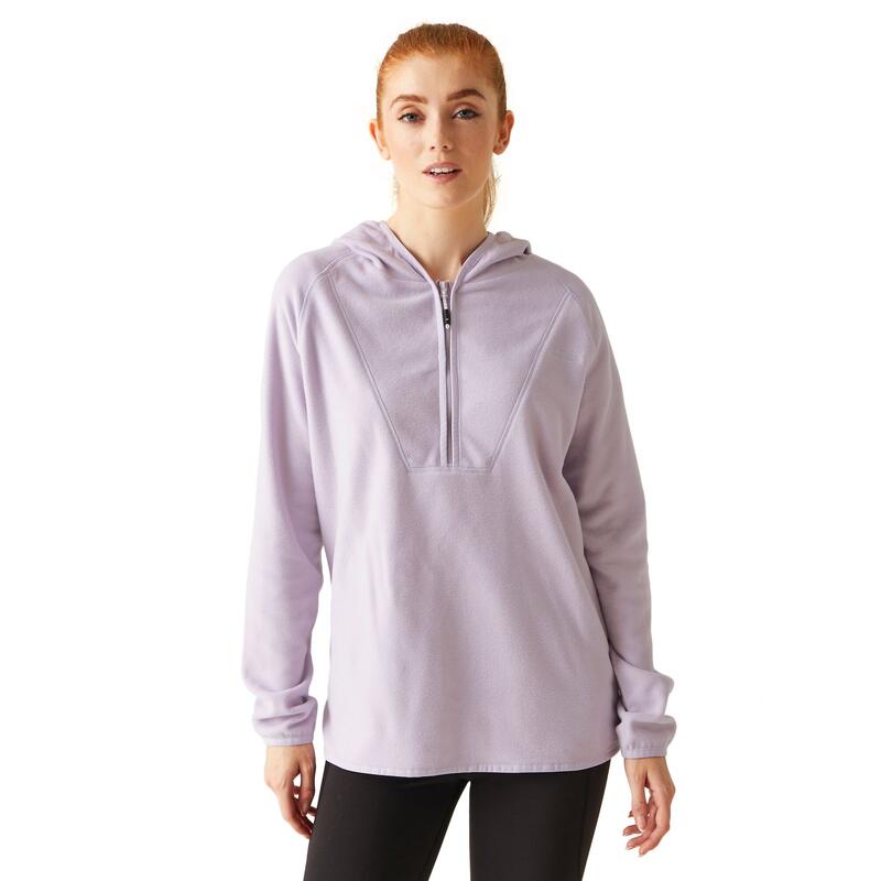 Dames Warriewood Microfleece Half Zip Hoodie (Lila Vorst)