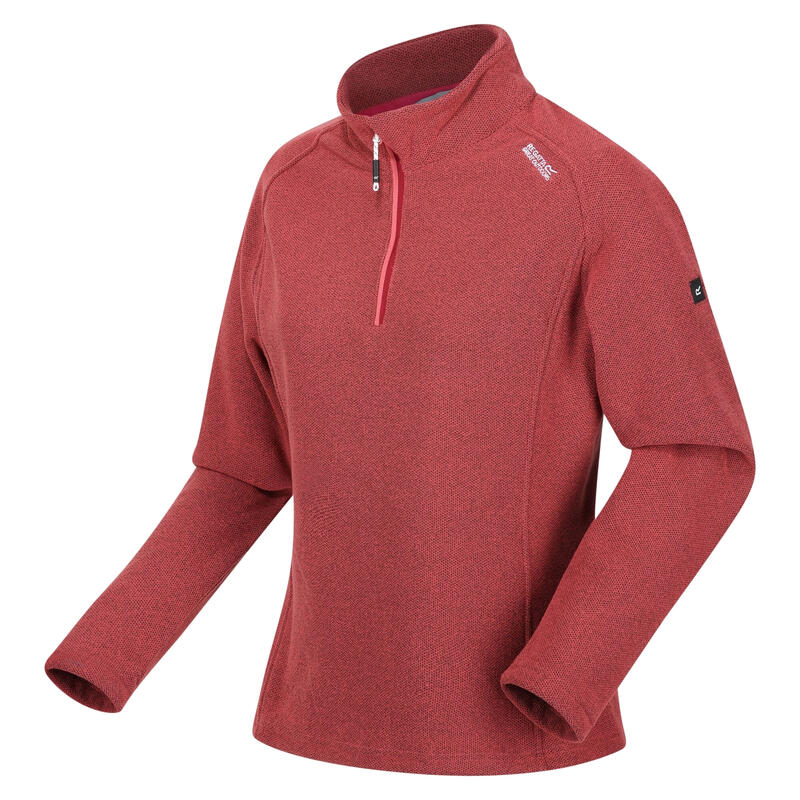 Dames Kenger II Quarter Zip Fleece Top (Mineraal Rood)