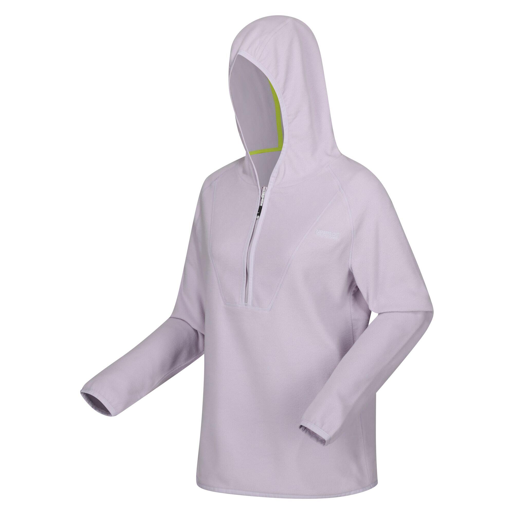 Womens/Ladies Warriewood Microfleece Half Zip Hoodie (Lilac Frost) 3/5