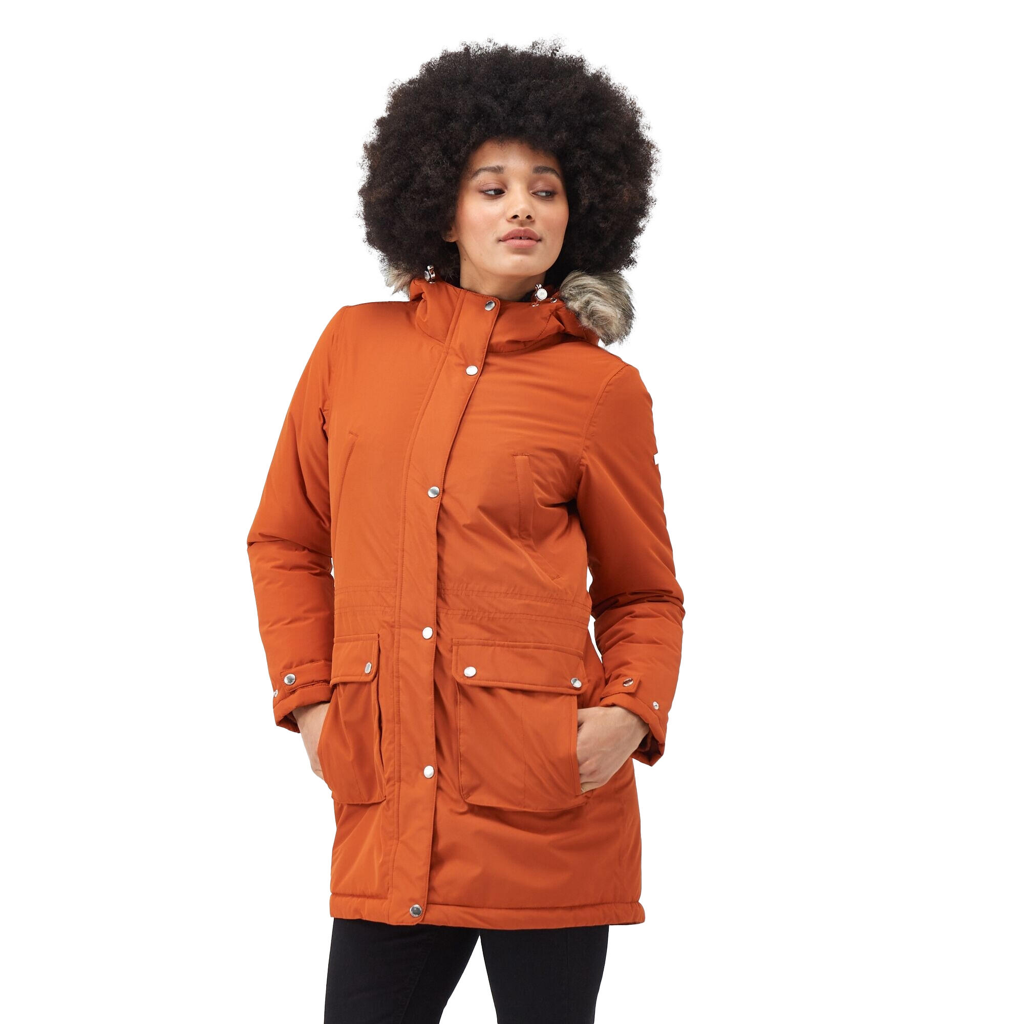 Womens/Ladies Voltera Heated Waterproof Jacket (Burnt Copper) 3/4