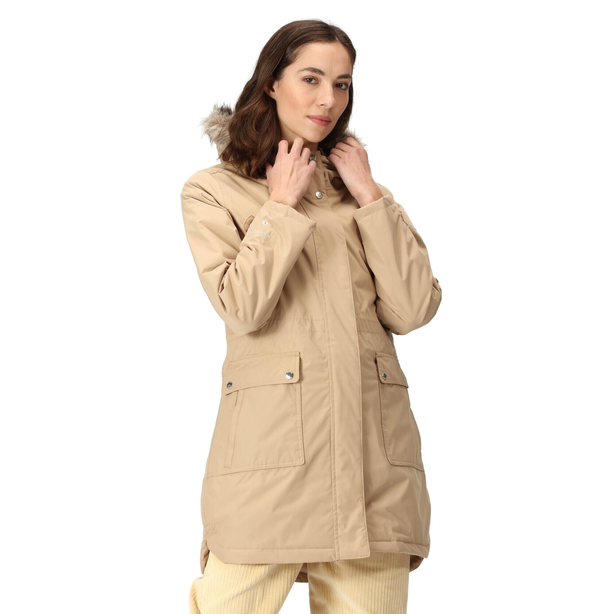 REGATTA Womens/Ladies Sabinka Faux Fur Trim Parka (Barleycorn)