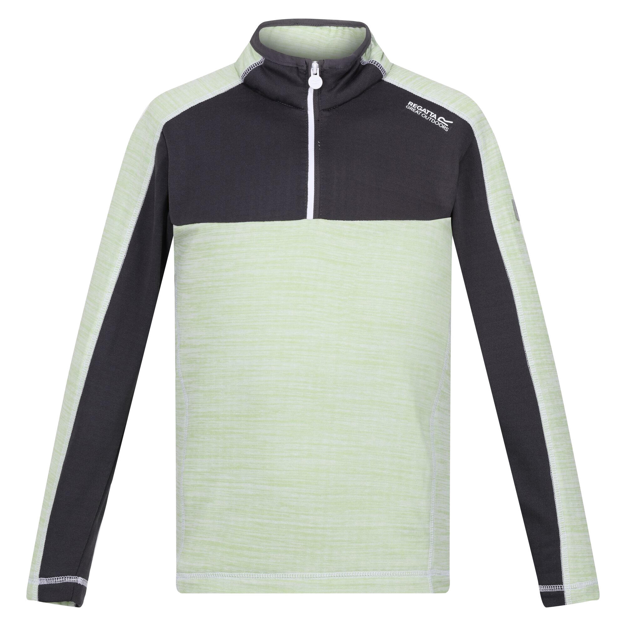 Childrens/Kids Hewley Recycled Half Zip Fleece Top (Quiet Green/Seal Grey) 1/5