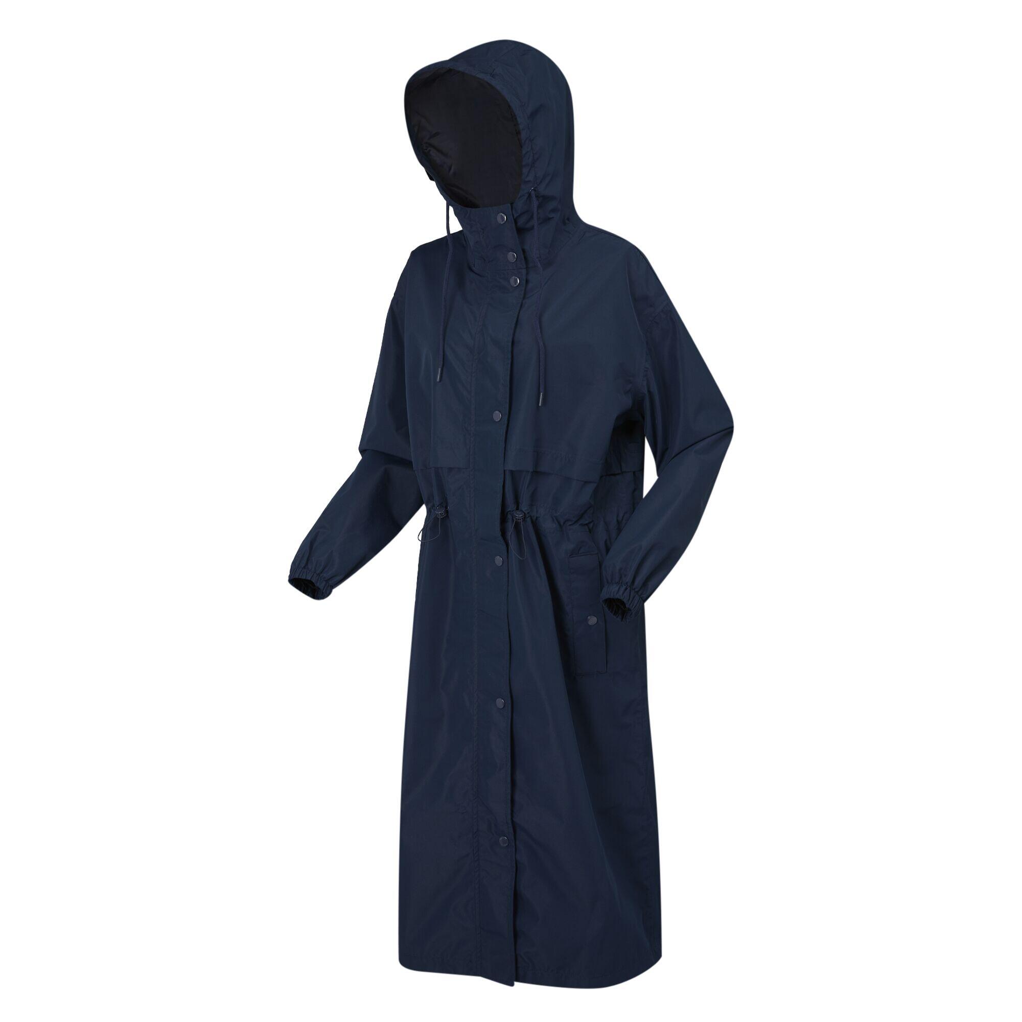Womens/Ladies Nerenda Long Length Waterproof Jacket (Navy) 3/5