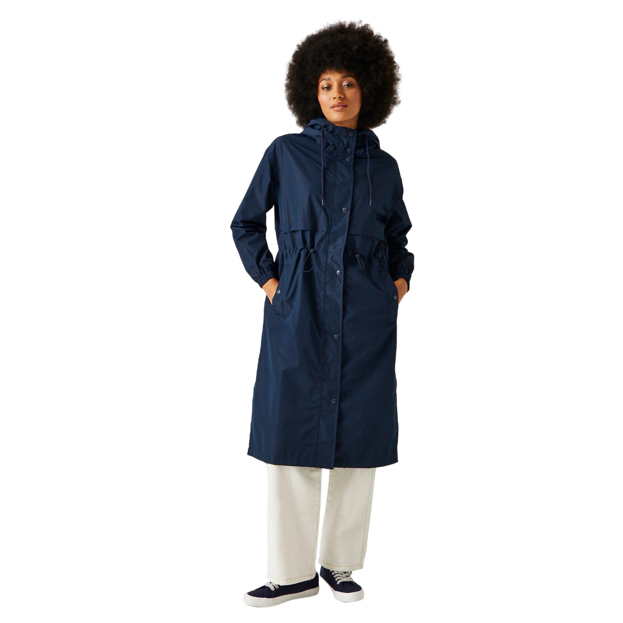Womens/Ladies Nerenda Long Length Waterproof Jacket (Navy) 4/5