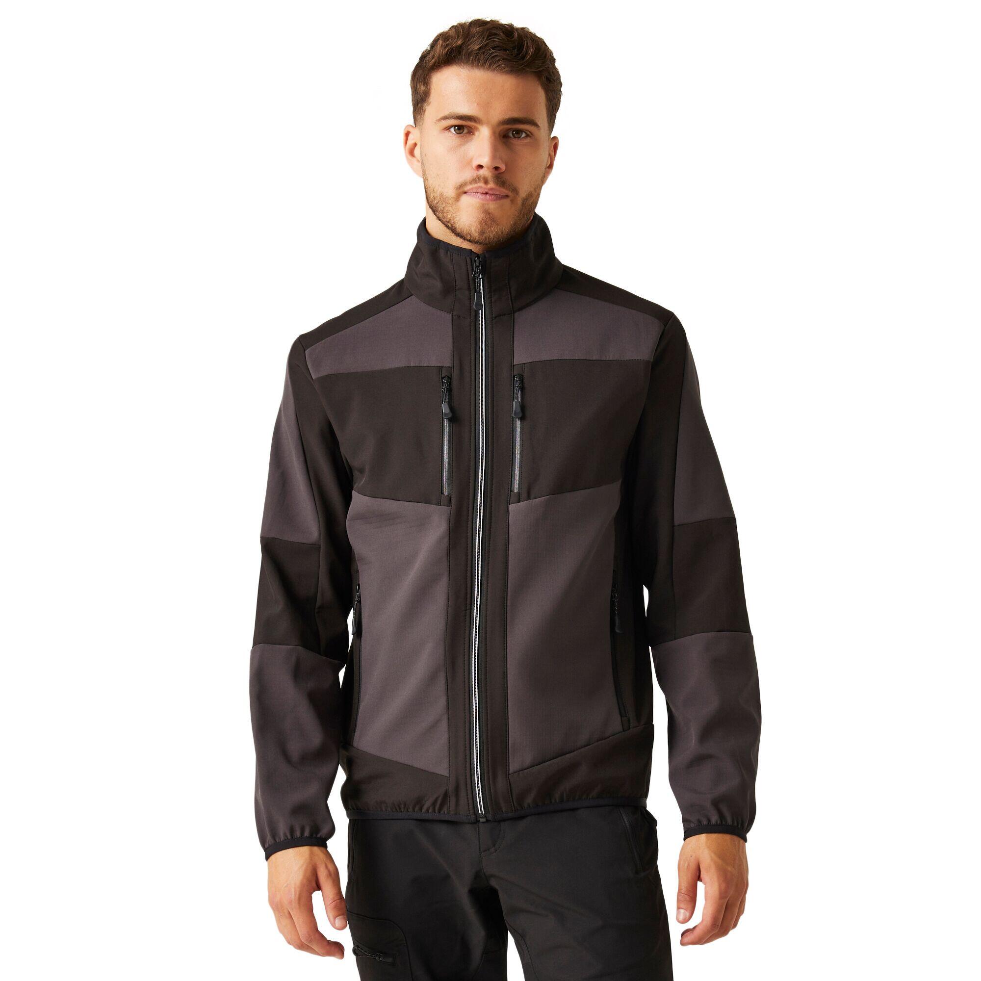 Unisex Adult EVolve 2 Layer Soft Shell Jacket (Ash/Black) 3/5