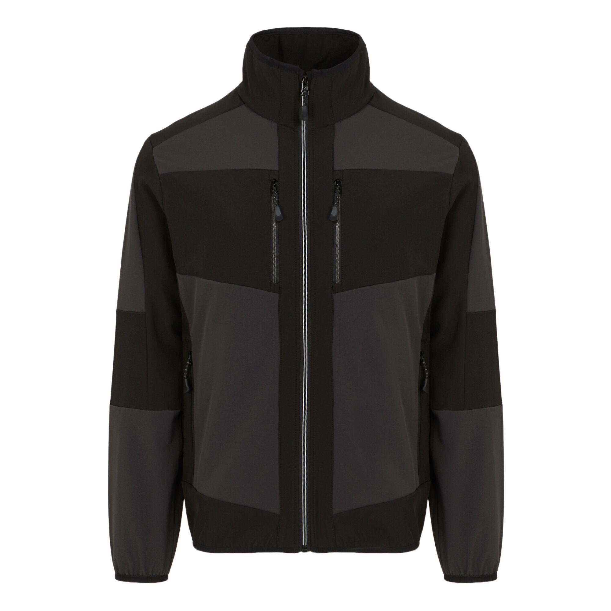 Unisex Adult EVolve 2 Layer Soft Shell Jacket (Ash/Black) 1/5