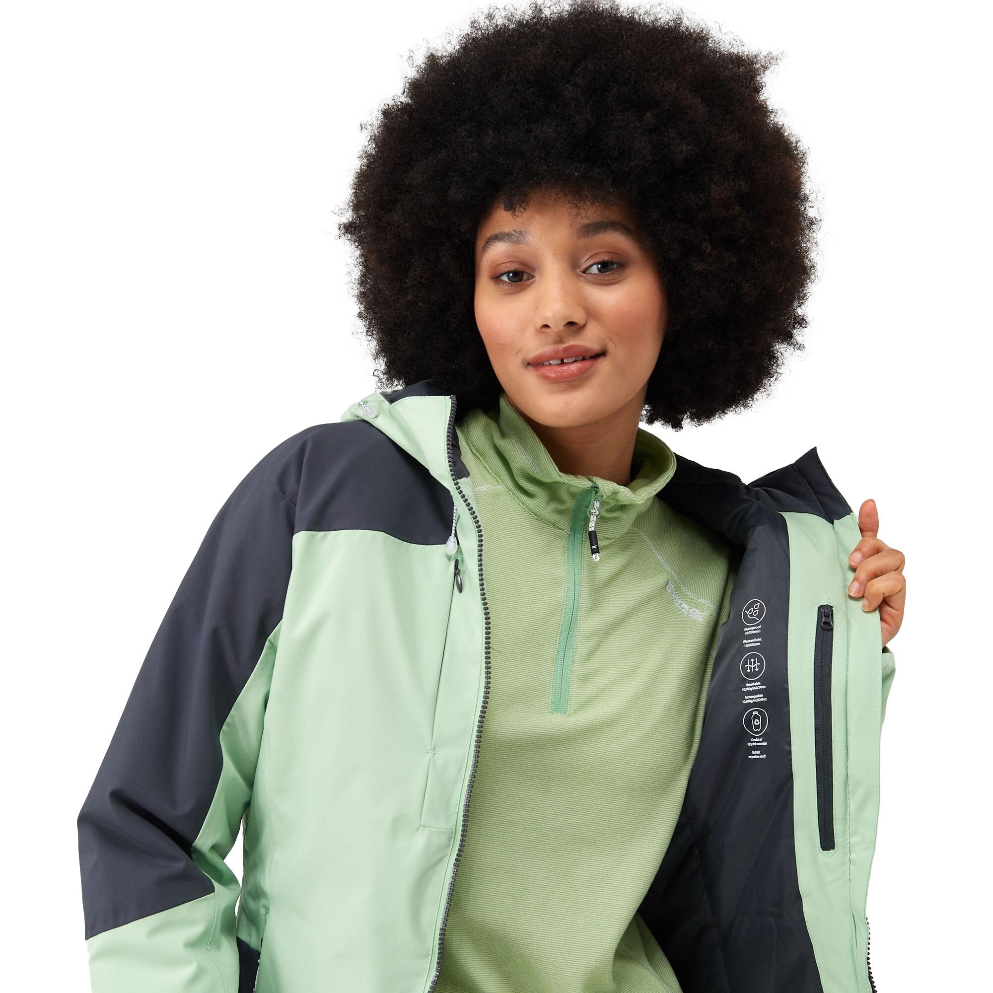 Veste Matelassée HIGHTON Femme (Menthe Douce / Gris Phoque) 4/5