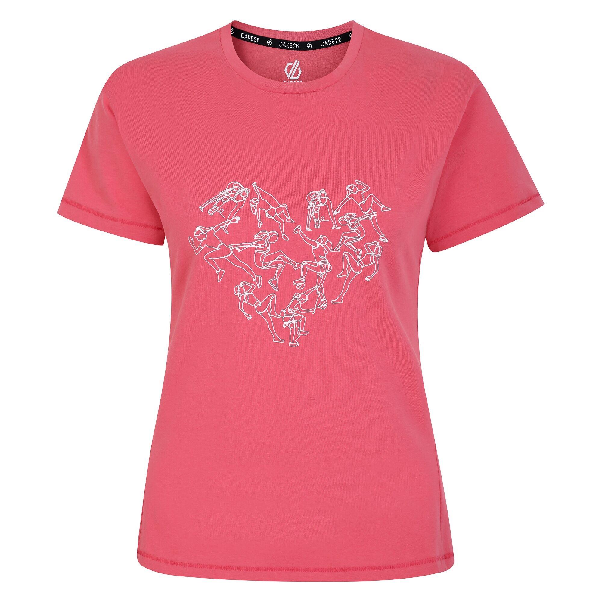 Womens/Ladies Tranquility II Heart TShirt (Sorbet Pink) 1/4