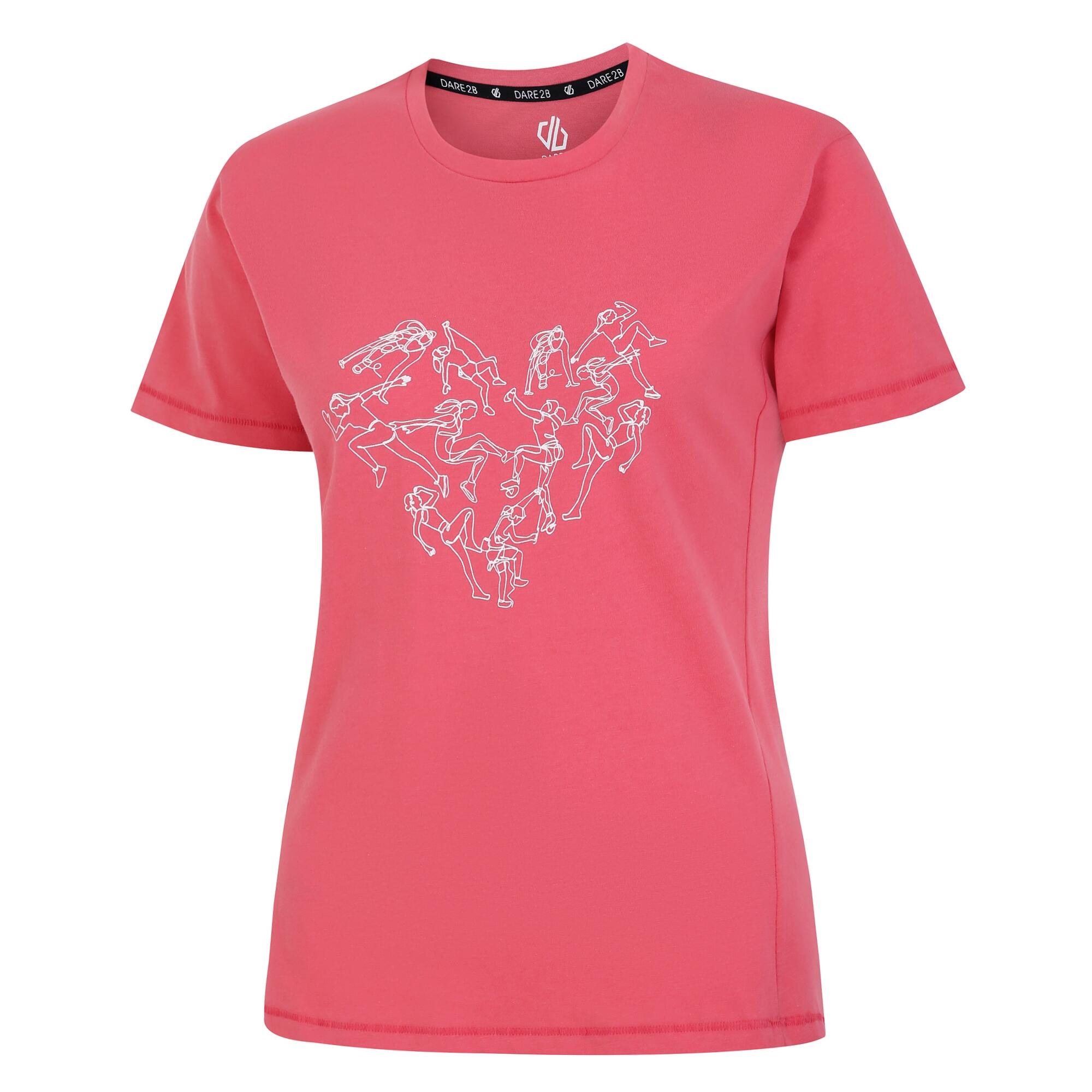 Womens/Ladies Tranquility II Heart TShirt (Sorbet Pink) 3/4