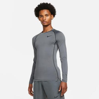 Maglie maniche lunghe da palestra uomo nike grigio