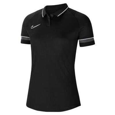 Nike academy 21 polo dames - zwart / antraciet | s