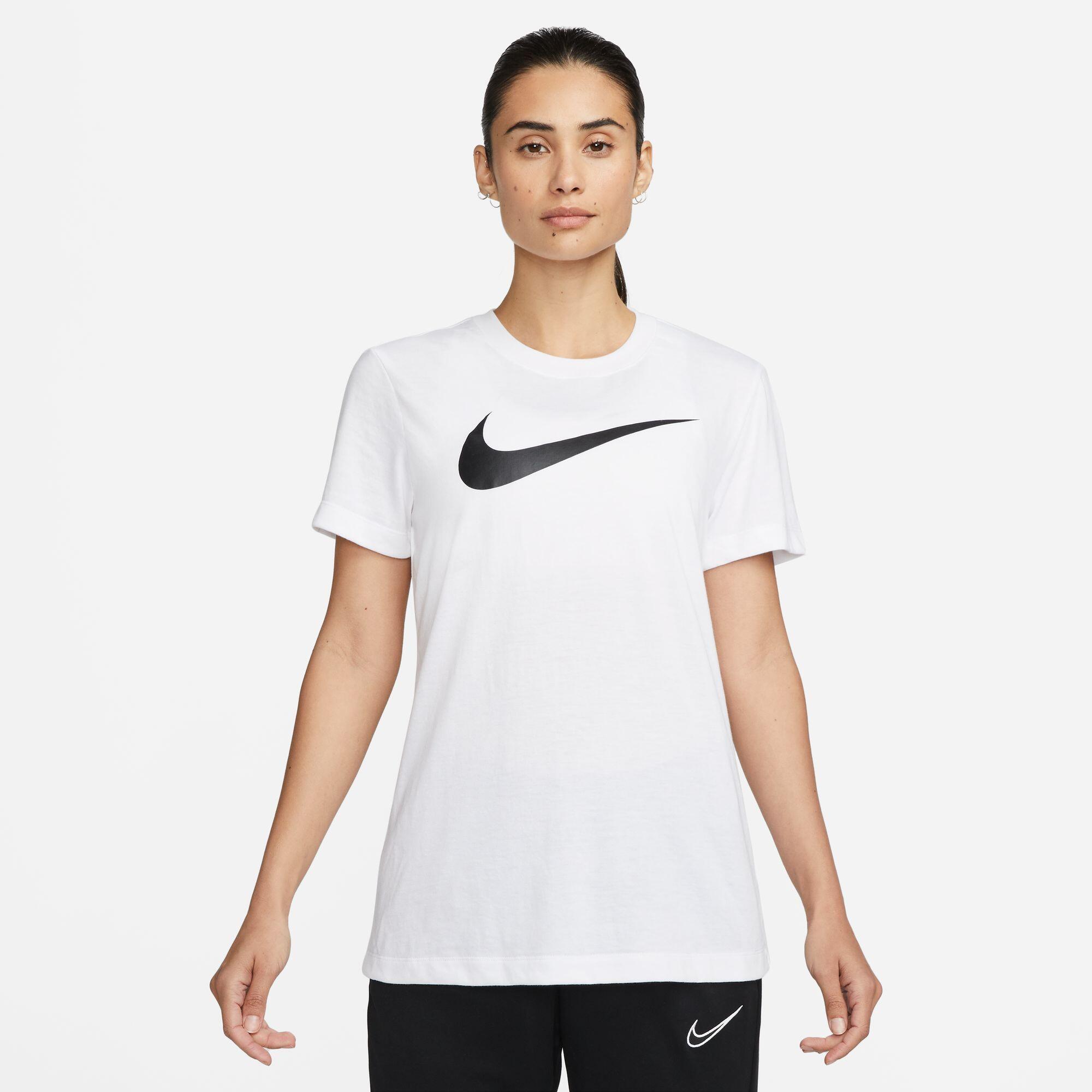 Nike - Nike Swoosh T-shirt Cw6967-100 - T-shirt Manches Courtes - Blanc|noir - 38 S - Decathlon