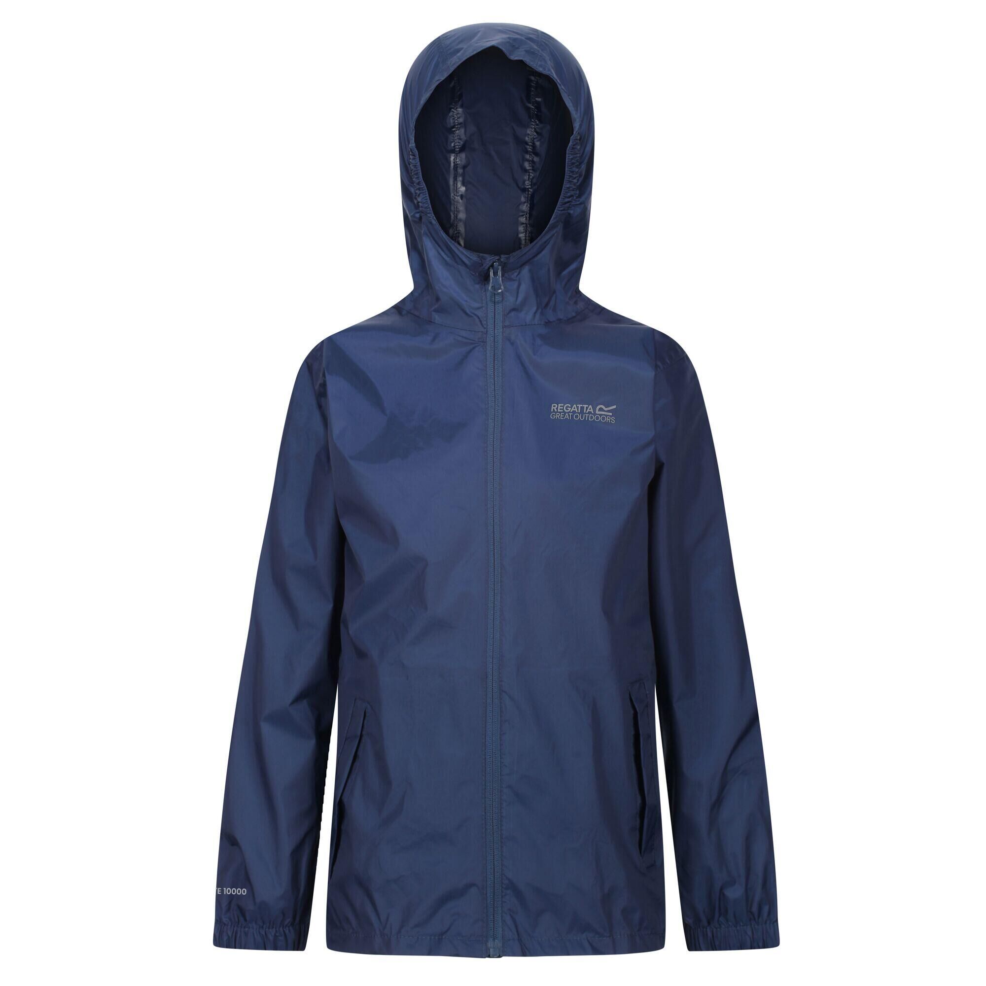 REGATTA Pack It III Kids' Hiking Waterproof Rain Jacket - Dark Blue