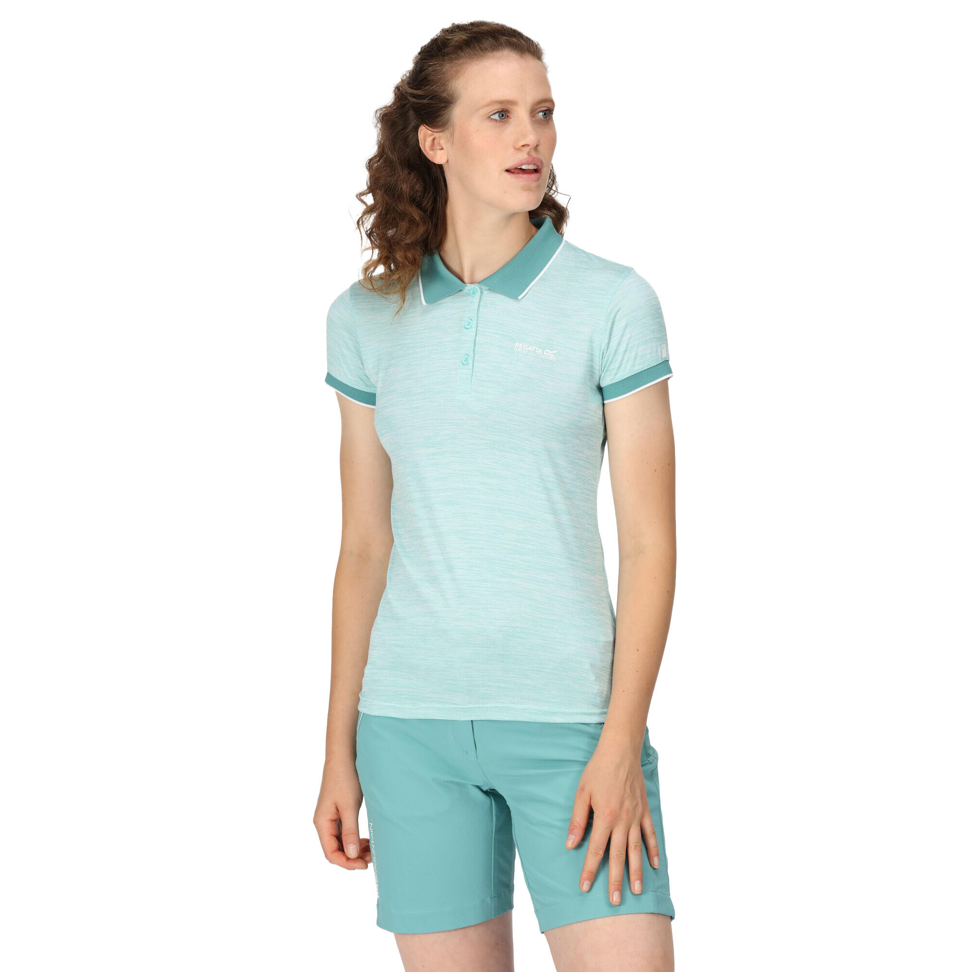 Womens/Ladies Remex II Polo Neck TShirt (Amazonite) 4/5