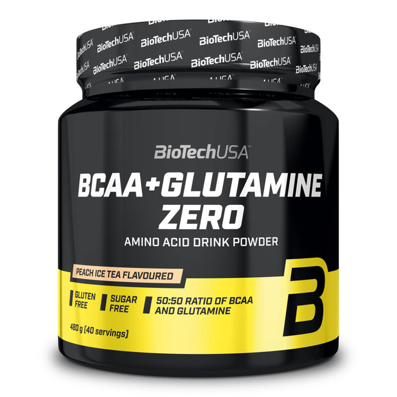 BCAA | BCAA + glutamina zero (480g) | Chá gelado de pêssego