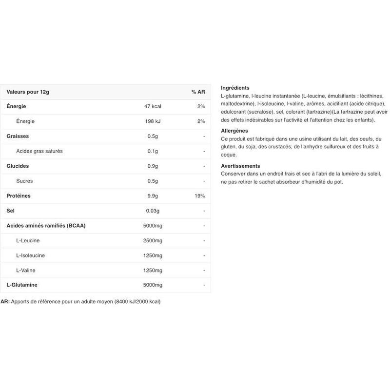 Bcaa - Bcaa + Glutamine Zero (480g) - Citroen