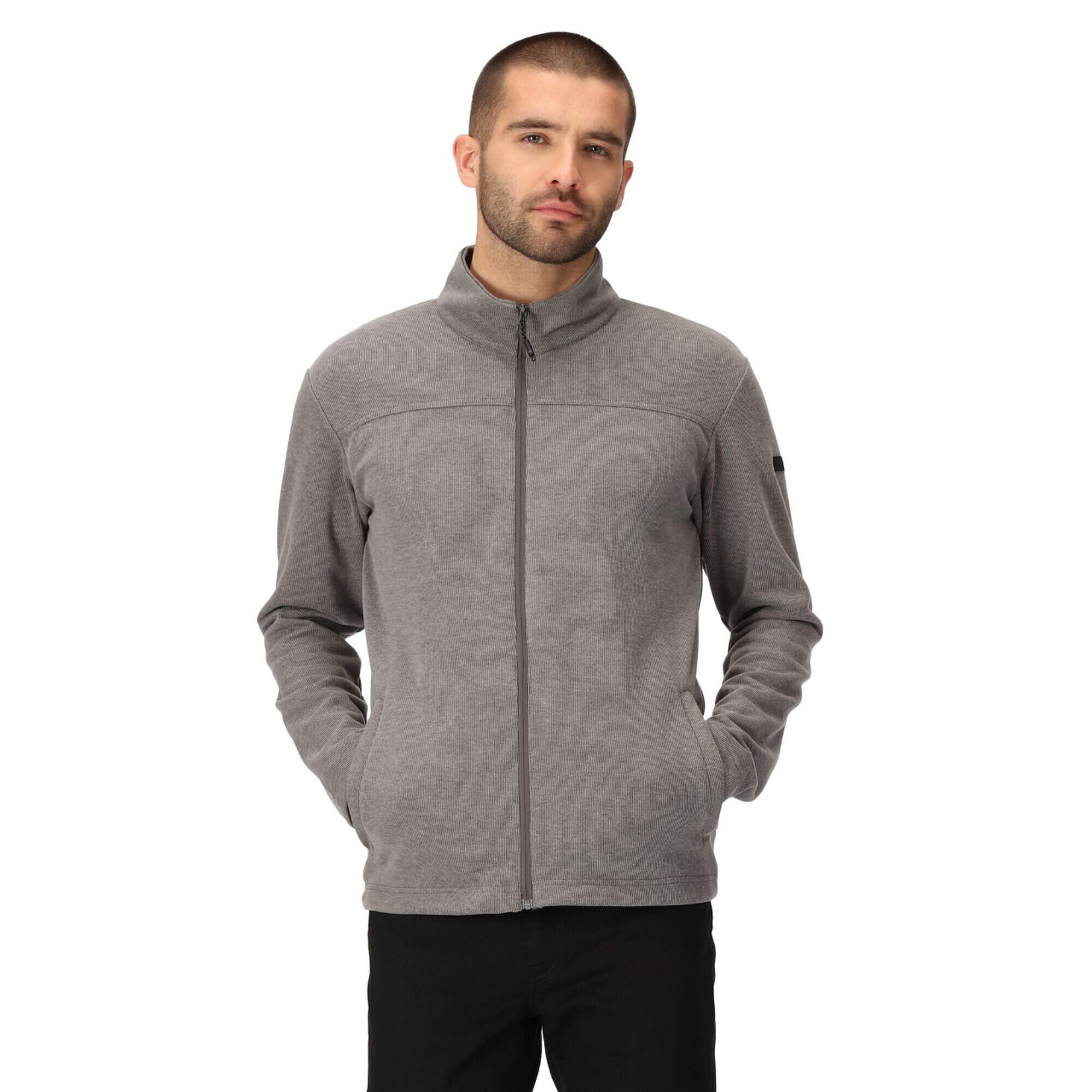 Mens Lakenham Full Zip Fleece (Dark Grey) 3/5