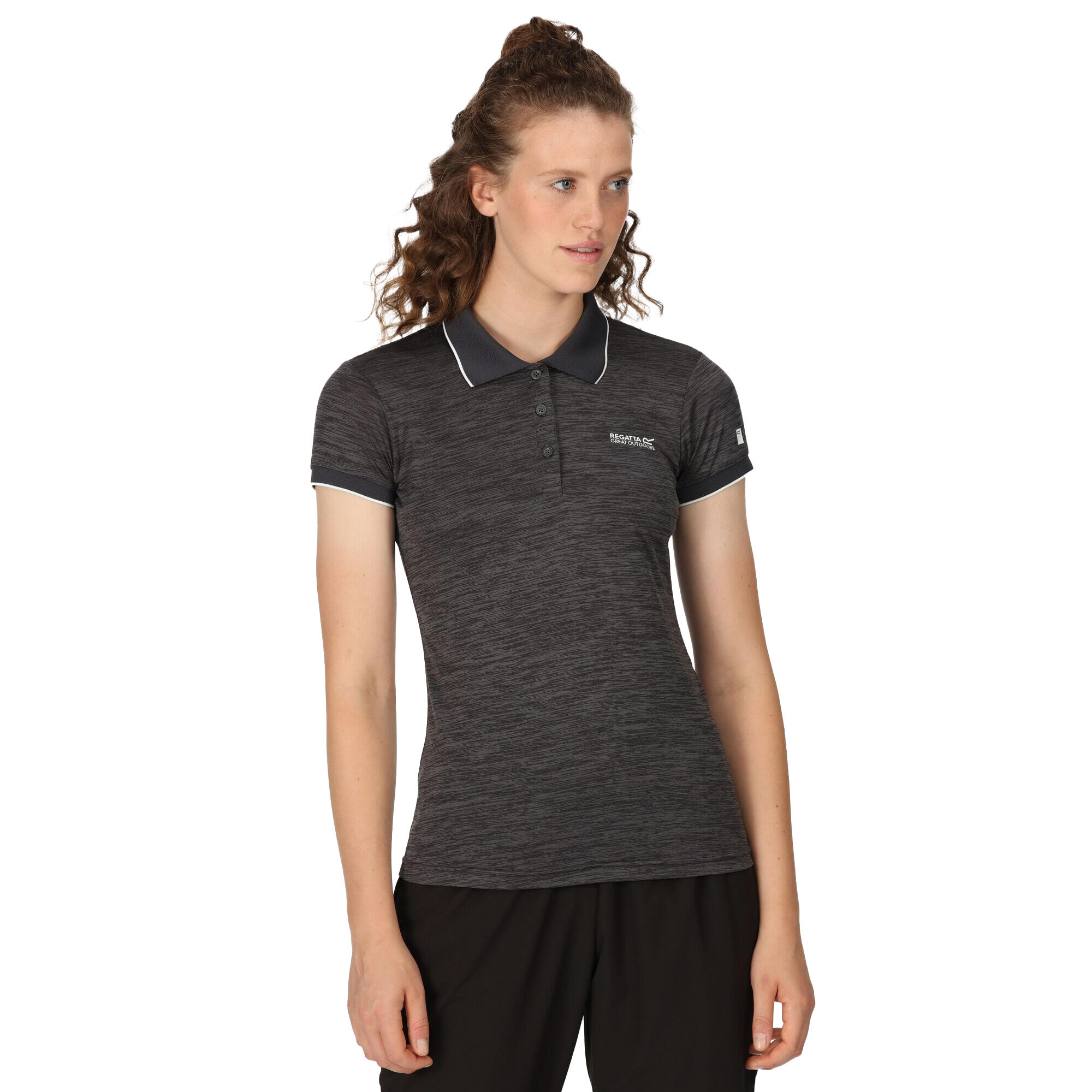 Womens/Ladies Remex II Polo Neck TShirt (Seal Grey) 4/5