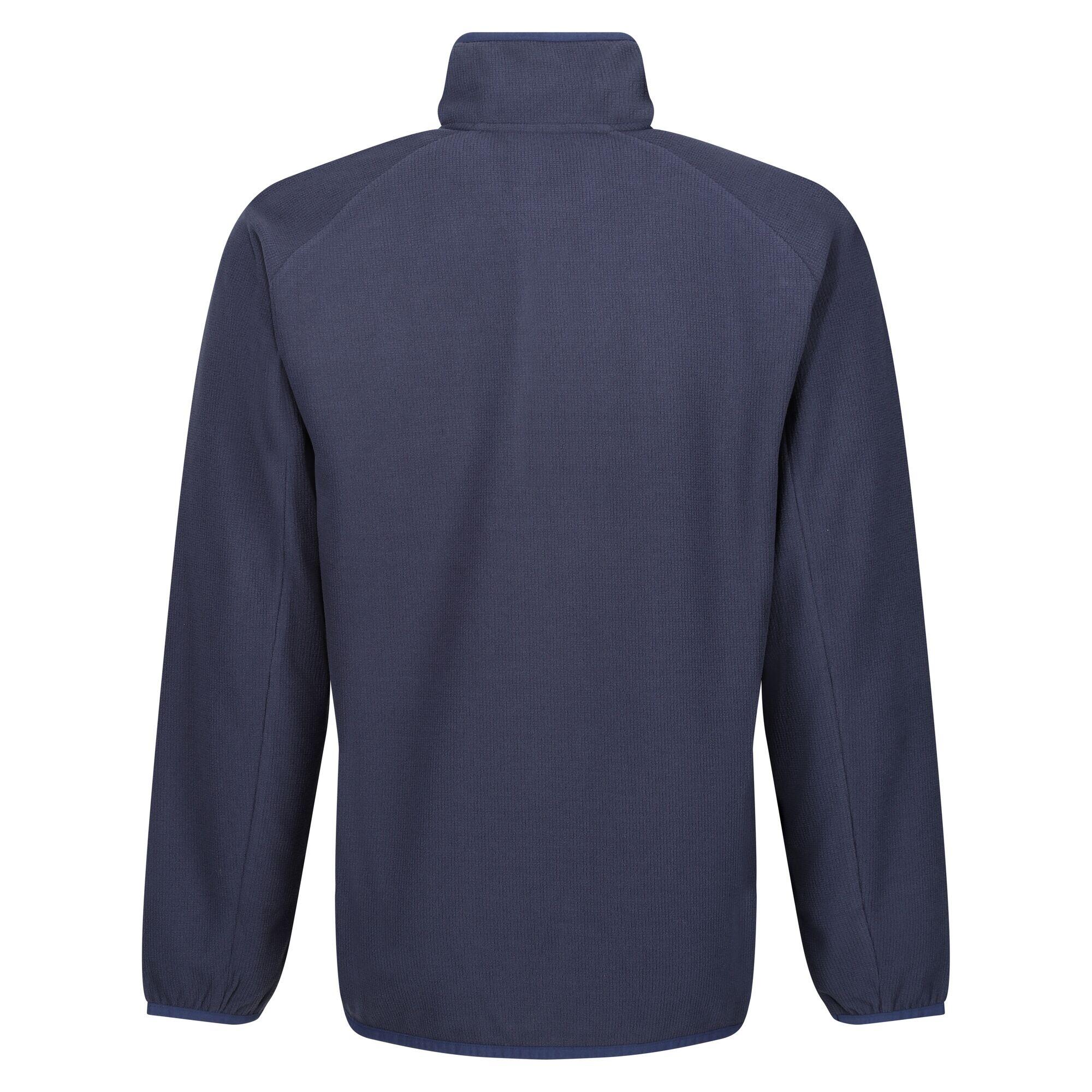 Heren fleece top met halve rits (Marine/Seal Grey) 2/5