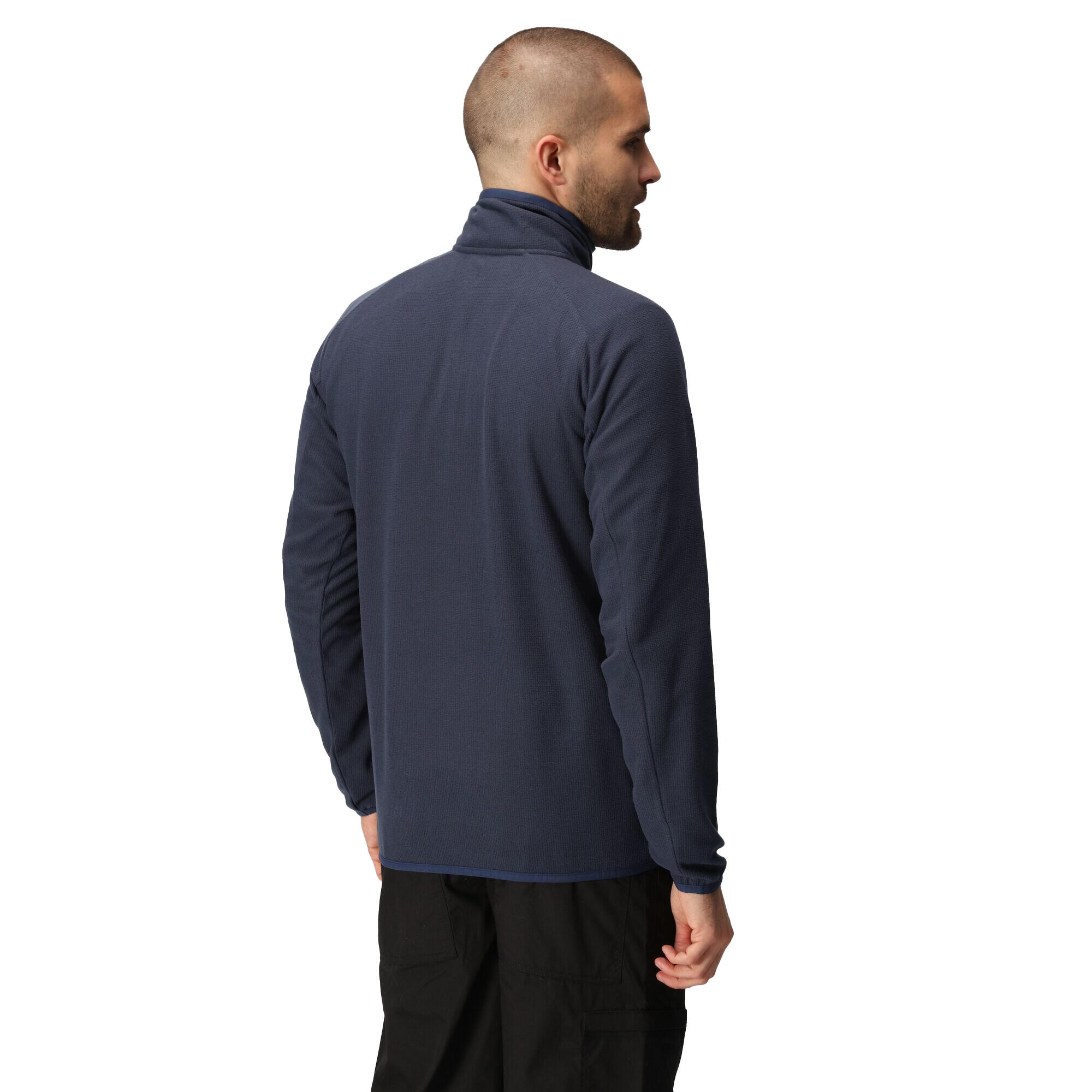 Heren fleece top met halve rits (Marine/Seal Grey) 4/5