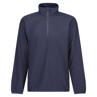 Heren fleece top met halve rits (zwart/seal grey)