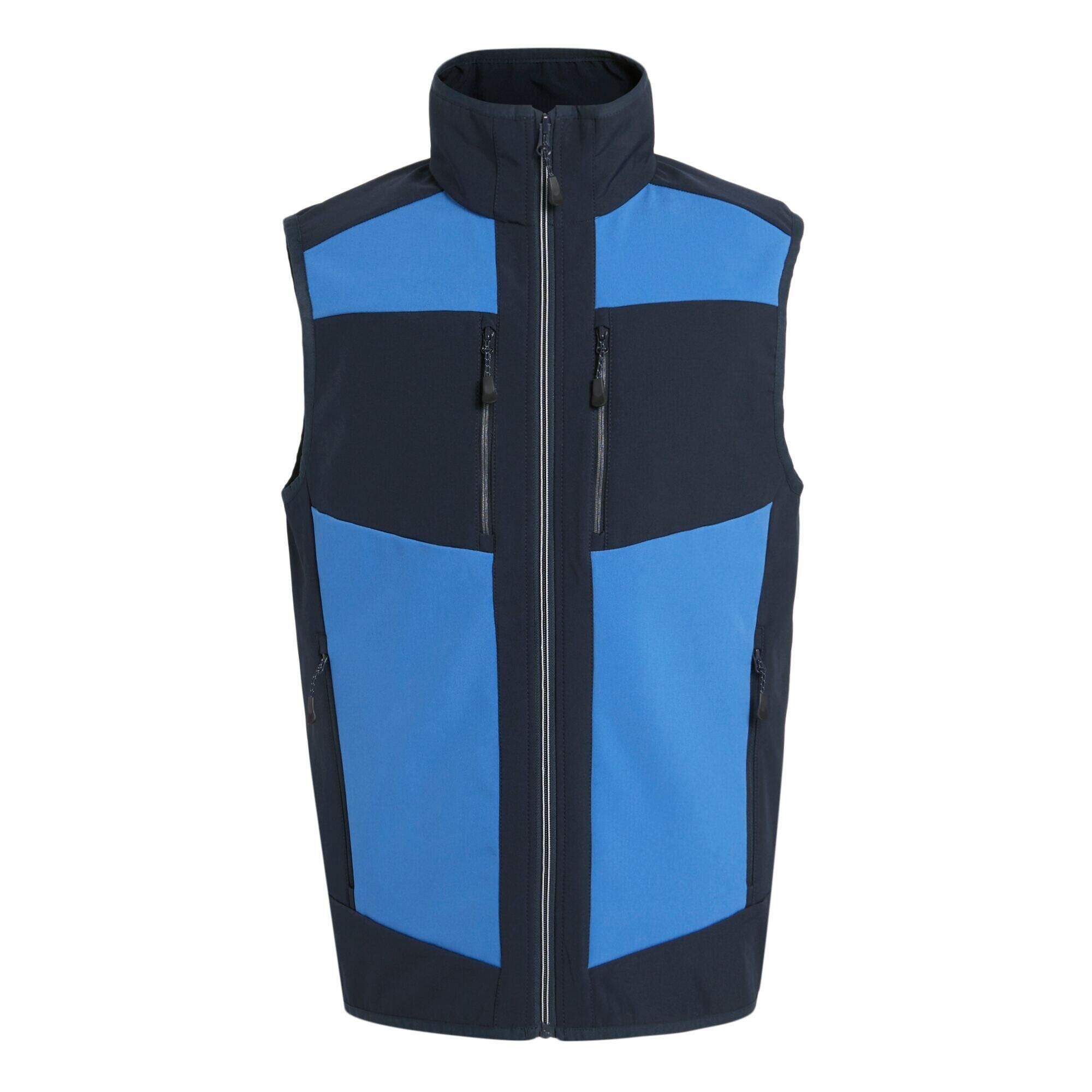 REGATTA Mens EVolve Colour Block Softshell Body Warmer (Strong Blue/Navy)