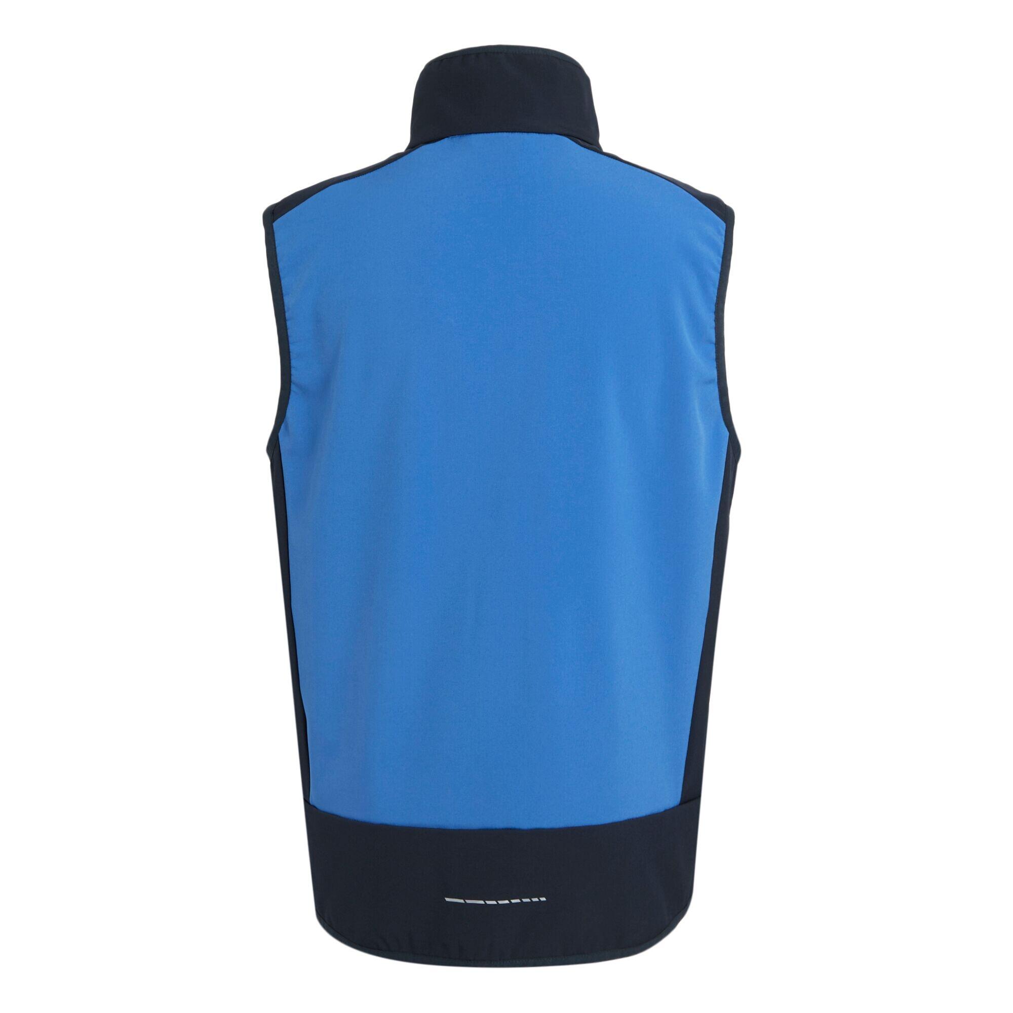 Mens EVolve Colour Block Softshell Body Warmer (Strong Blue/Navy) 2/4