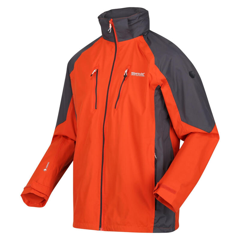 Veste imperméable CALDERDALE Homme (Rouge orangé / Cendre)