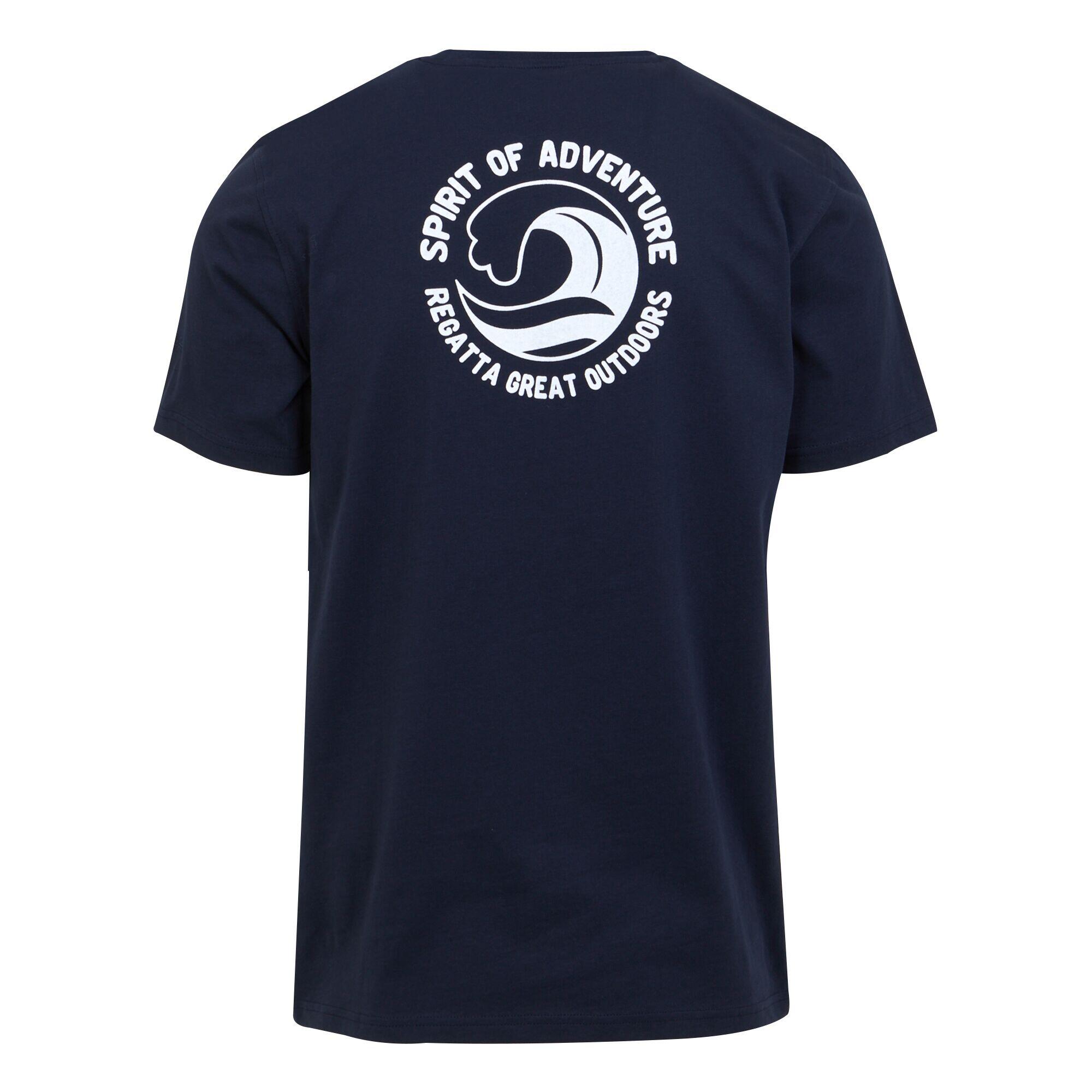 Mens Cline VIII Wave TShirt (Navy) 2/5