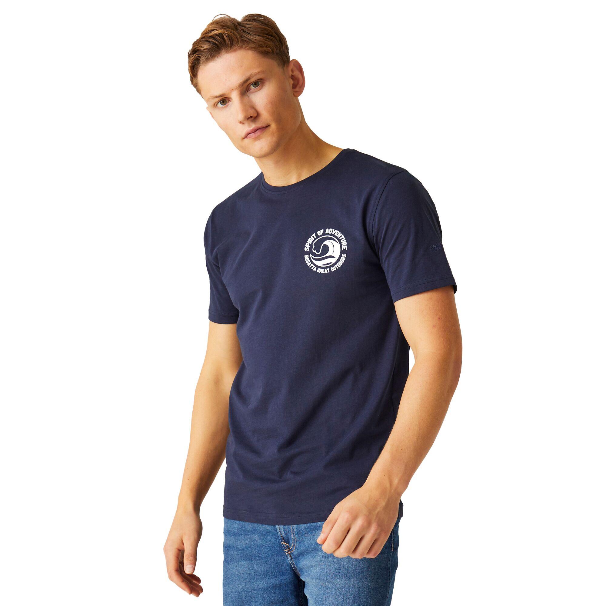 Mens Cline VIII Wave TShirt (Navy) 4/5